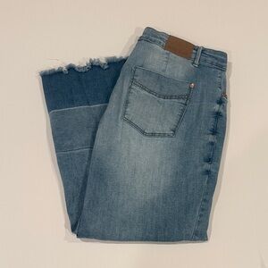 Judy Blue Ankle Cropped Blue Jeans with Distressed Hem Size 16W Style JB88705LT